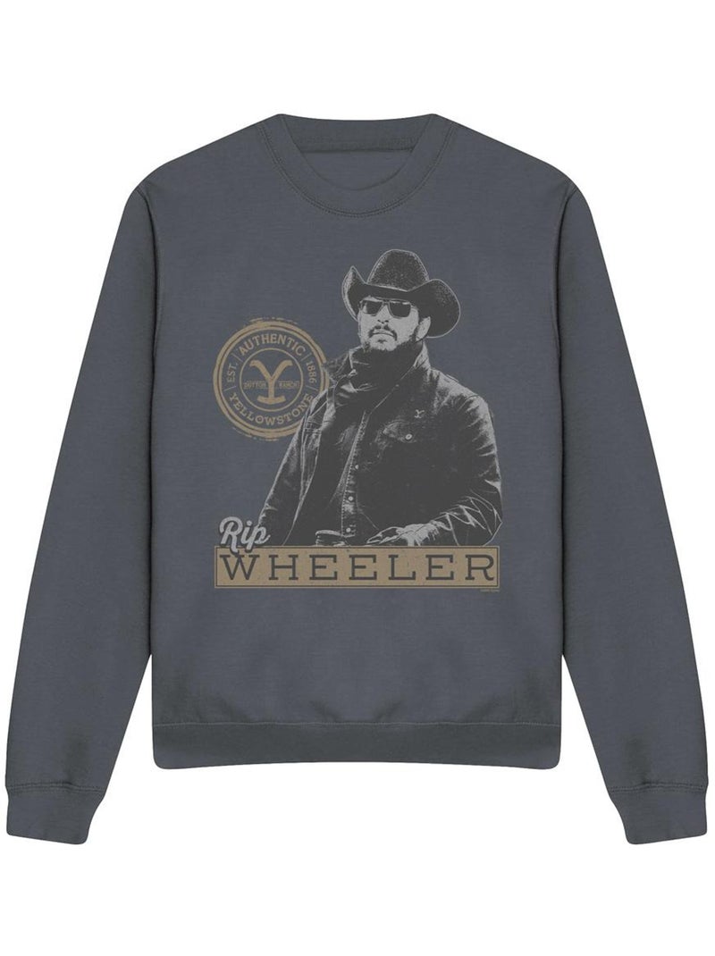 Yellowstone - Sweat Gris Noir - Kiabi