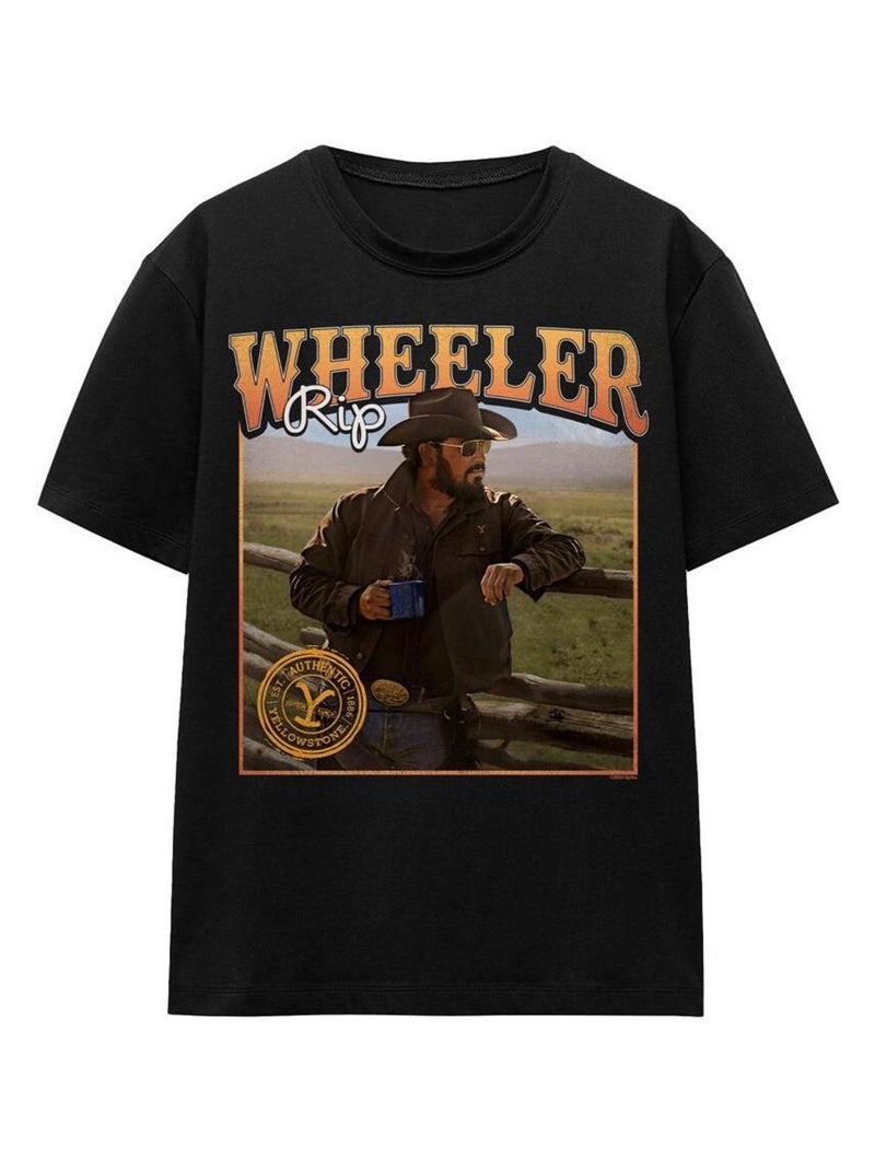 Yellowstone - T-shirt COFFEE WITH RIP WHEELER Noir - Kiabi