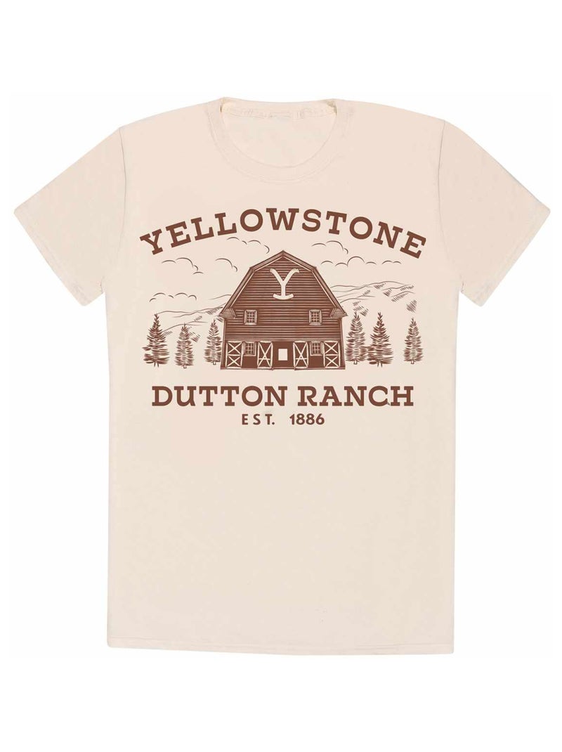 Yellowstone - T-shirt DUTTON RANCH Blanc cassé - Kiabi