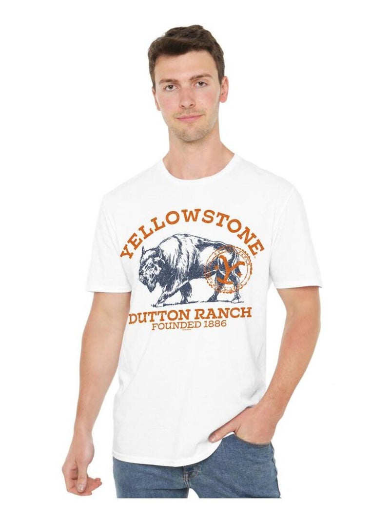 Yellowstone - T-shirt DUTTON RANCH Blanc - Kiabi