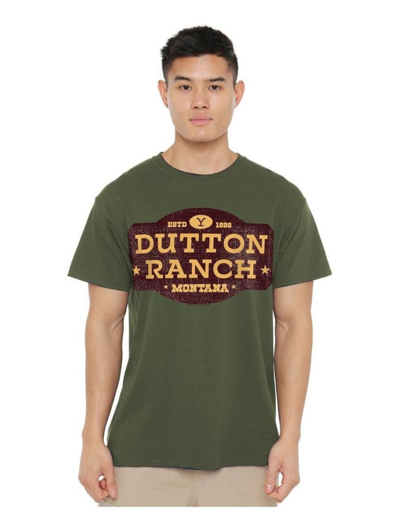 Yellowstone - T-shirt DUTTON RANCH Vert kaki - Kiabi