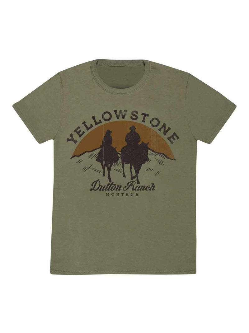 Yellowstone - T-shirt DUTTON RANCH Vert olive - Kiabi