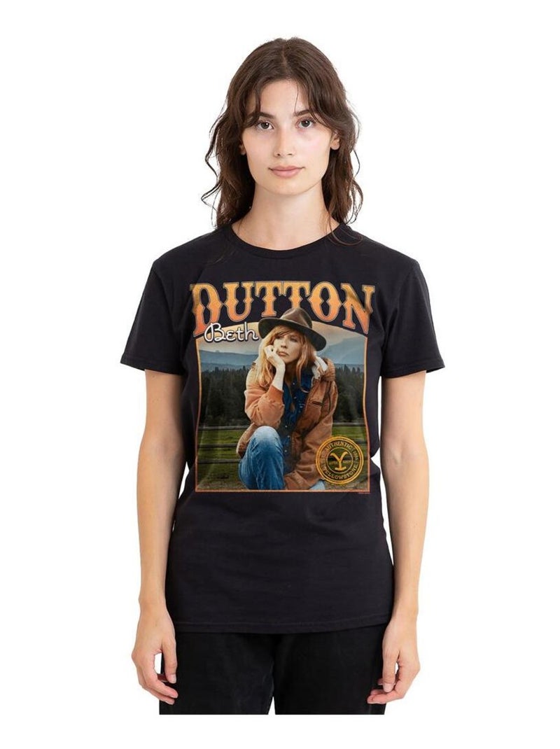 Yellowstone - T-shirt motif Beth Dutton THOUGHTS Noir - Kiabi