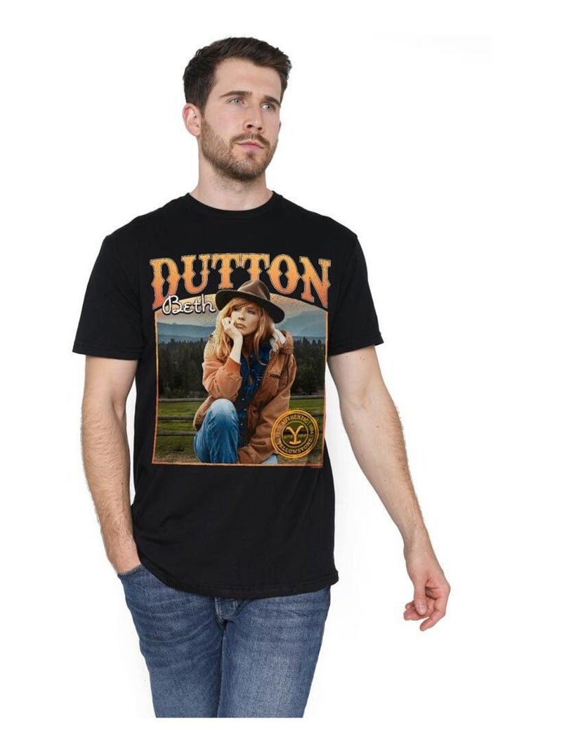 Yellowstone - T-shirt motif Beth Dutton THOUGHTS Noir - Kiabi