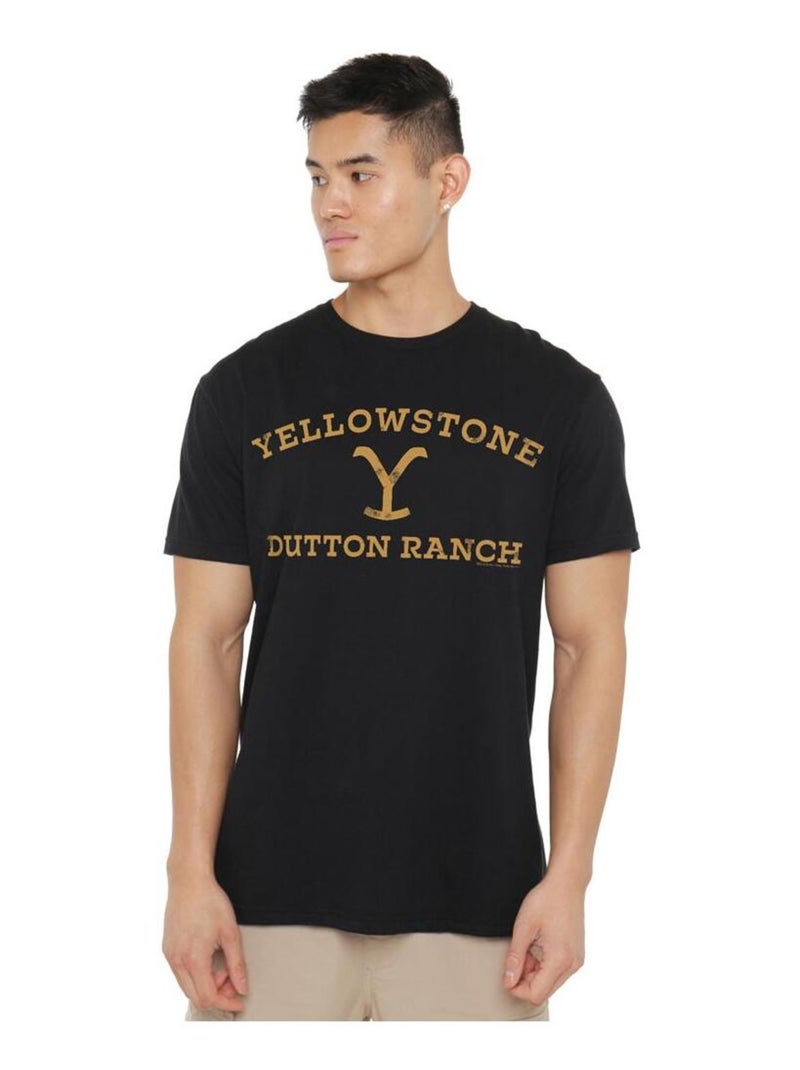 Yellowstone - T-shirt motif logo arqué Noir - Kiabi