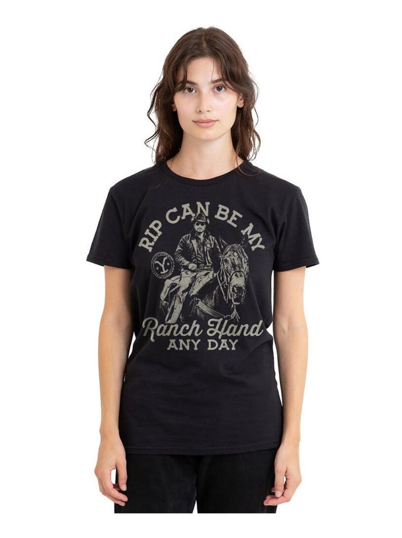 Yellowstone - T-shirt RIP CAN BE MY RANCH HAND Noir - Kiabi
