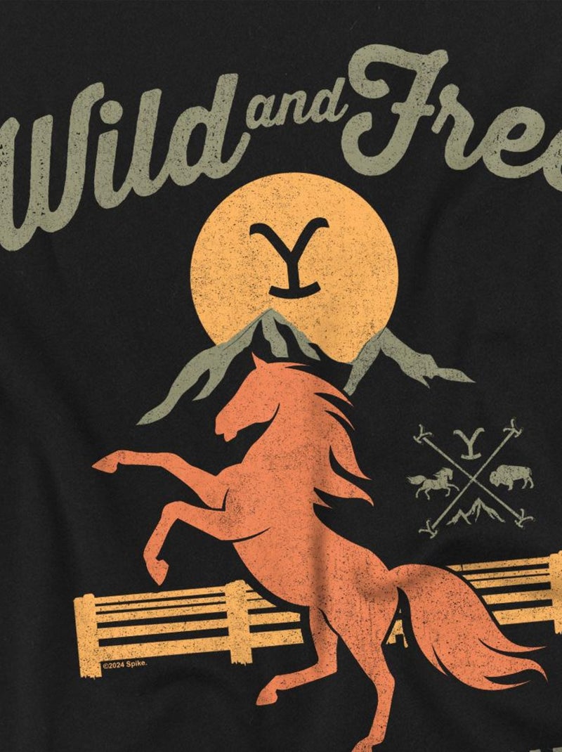 Yellowstone - T-shirt WILD & FREE Noir - Kiabi