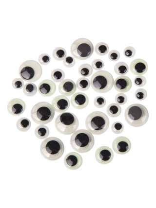 Yeux mobiles - 40 pièces - Brille dans le noir - - Rayher