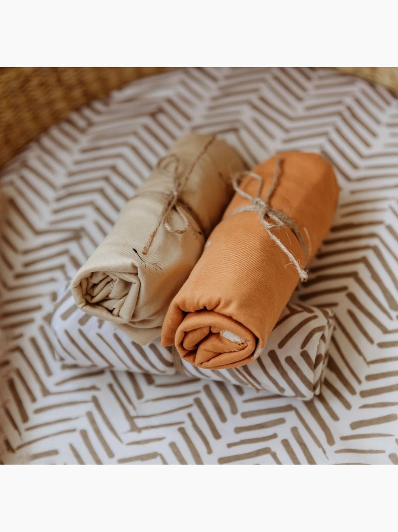 Yunioo - Lot de 3 housses de matelas à langer Marron - Kiabi