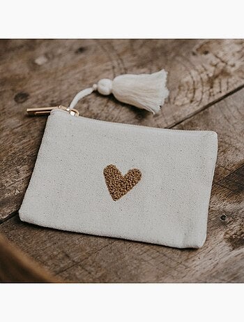 Zakuw - Porte-monnaie Love beige