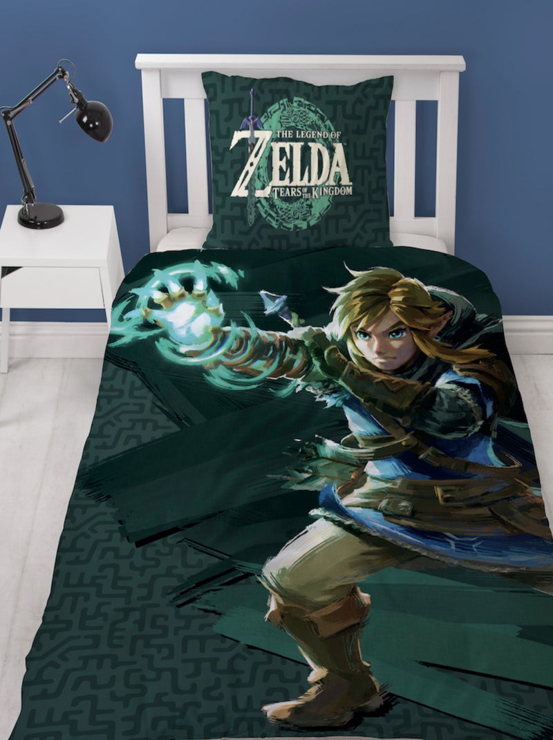 Zelda, Parure de Lit Enfant Imprimée Réversible, LEGENDE Vert - Kiabi