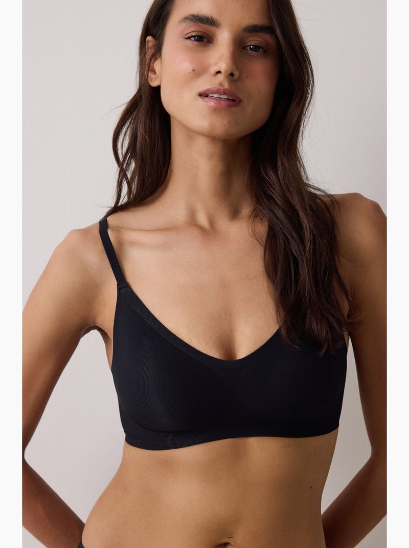 Zerogram soutien-gorge sans coutures, sans bonnets amovibles penti Noir - Kiabi