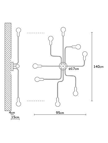 ZOE Suspension noire en métal