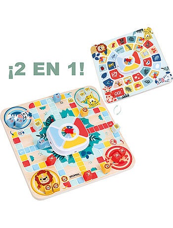 Zookabee Jeu de Ludo et de l'Oie en bois avec des animaux de la jungle WOOMAX