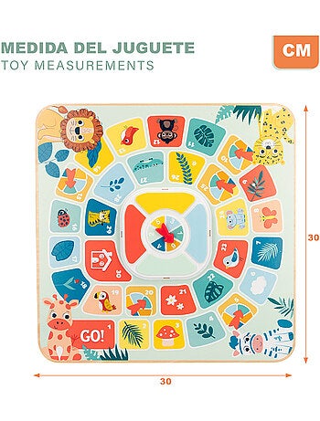 Zookabee Jeu de Ludo et de l'Oie en bois avec des animaux de la jungle WOOMAX