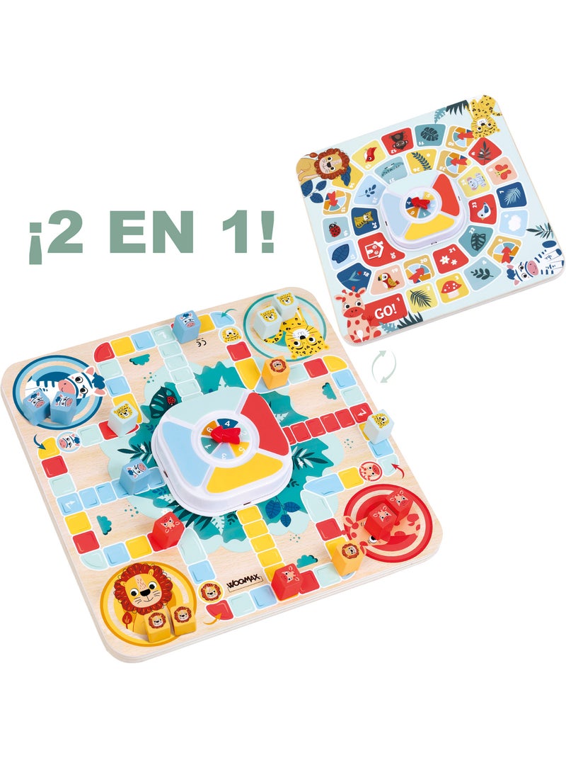 Zookabee Jeu de Ludo et de l'Oie en bois avec des animaux de la jungle WOOMAX N/A - Kiabi
