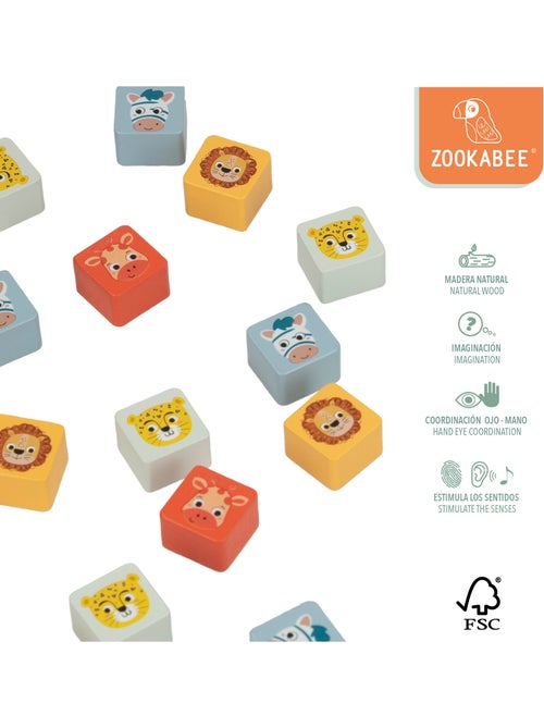 Zookabee Jeu de Ludo et de l'Oie en bois avec des animaux de la jungle WOOMAX - Kiabi