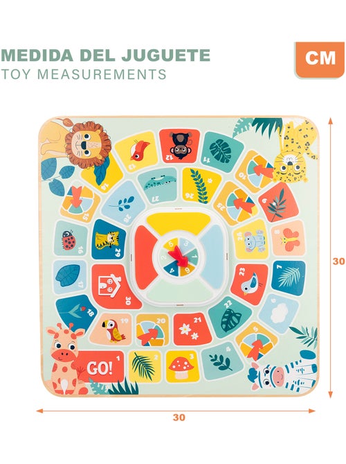Zookabee Jeu de Ludo et de l'Oie en bois avec des animaux de la jungle WOOMAX - Kiabi
