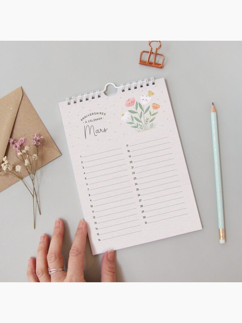 Zü - Calendrier des anniversaires Ginkgo Beige - Kiabi